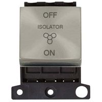 Show details for  10A 3 Pole Fan Isolation Switch Module, Satin Chrome, MiniGrid Range