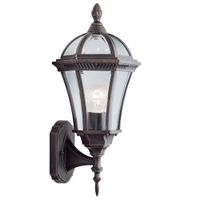 Show details for 60W Outdoor Wall Uplight Lantern, E27, Rustic Brown, Die Cast Aluminium, IP44, Capri Range (Lamp Not Included)