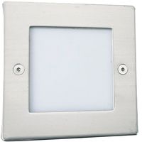 Show details for  1W LED Indoor/Outdoor Recessed Square Light, 6000K, 30lm, Chrome/White, IP54, Ankle Range