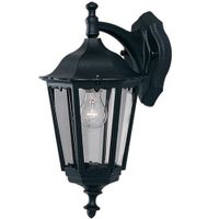 Show details for  60W Outdoor Downlight Wall Lantern, E27, Black, IP44, Alex Range (Lamp Not Included)