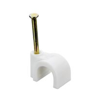 Show details for  4mm Round Cable Clip - White [Box of 100]