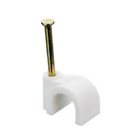Show details for  14mm White Round Cable Clip - [Box 50]