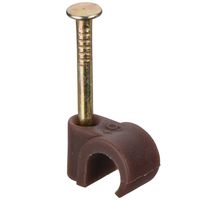 Show details for  Coaxial Cable Clip, 5mm - 6mm, Brown [Pack of 100]