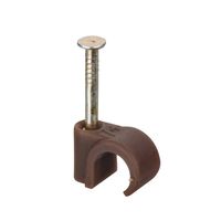 Show details for  Coaxial Cable Clip, 6mm - 7mm, Brown [Pack of 100]