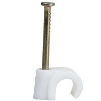 Show details for  4-5mm White Round Cable Clips -[Box of 100)