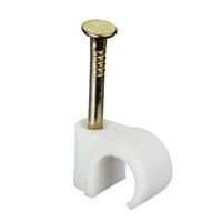 Show details for  9mm - 11mm Round Plus Cable Clip - White [Pack of 100]