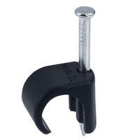 Show details for  14mm - 20mm Round Cable Clip - Black [Pack of 100]