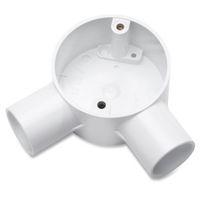 Show details for  20mm White PVC 2 Way Angle Box
