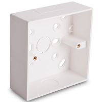 Show details for  32mm Square Corner Surface Box, 1 Gang, Trunking Knockouts, White