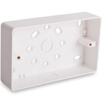 Show details for  2 Gang 32mm Surface Box Round Corners 1 x Conduit & 1 x Mini Trunking Knockouts
