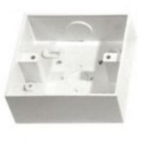 Show details for  44mm Square Corner Surface Box, 1 Gang, Trunking Knockouts, White
