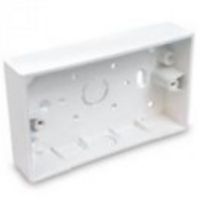Show details for  44mm Square Corner Surface Box, 2 Gang, Trunking Knockouts, White
