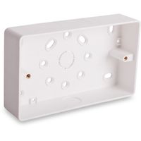 Show details for  Round Cornered Surface Box, 2 Gang, 44mm, White