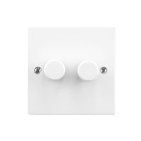 Show details for  400W 2 Gang Dimmer Switch White