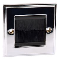 Show details for  Cable Entry/Exit Faceplate, 1 Gang, Polished Chrome