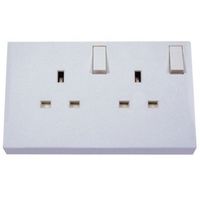 Show details for  13A Switched Converter Socket, 2 Gang, White