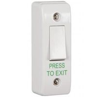 Show details for  Narrow Exit Button 'Press To Exit', 85mm x 39mm x 28mm, White