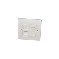 Show details for  1Gang 2 Module Office Faceplate White