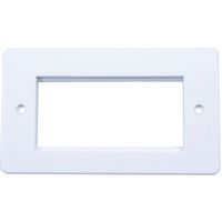 Show details for  2Gang 4 Module Office Faceplate White