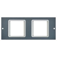 Show details for  Floor Box Euro Module Plate, 2 x 50mm, 185mm x 76mm, Galvanised Steel, Grey