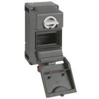 Show details for  Interlocked Switched Socket Outlet with Base Box, 32A, 3 Pole + Earth, 415V, Grey, IP66/IP67, TM series