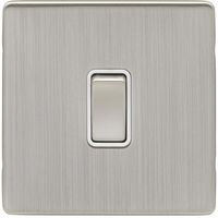 Show details for  10A 2 Way Switch, 1 Gang, Satin Nickel, White Trim, Concealed 6mm Range