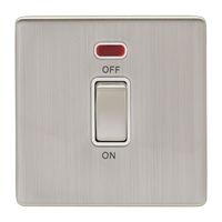 Show details for  45A 1 Gang Cooker Switch - Satin Nickel