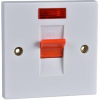 Show details for 50A Double Pole Switch with Indicator Lamp, 1 Gang, White, Exclusive Range