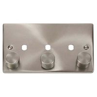 Show details for  3 Gang Unfurnished Dimmer Plate & Knobs (1200W Max) - 3 Apertures