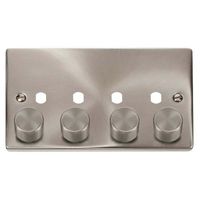 Show details for  4 Gang Unfurnished Dimmer Plate & Knobs (1600W Max) - 4 Apertures
