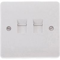 Show details for  RJ45 Socket Outlet, 2 Gang, Polar White, Mode Range
