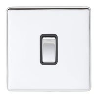 Show details for  10A 1 Gang Switch - Polished Chrome/Black