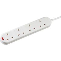 Show details for  Extension Lead with Neon, 13A, 4 Gang, 2m, White