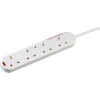 Show details for  Surge Protected Extension Lead with Neon, 13A, 4 Gang, 2m, White