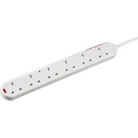 Show details for  13A 6 Gang 2mt Surge Protected Extension Lead With Neon