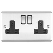 Picture for category  Brushed Chrome Plug Sockets
